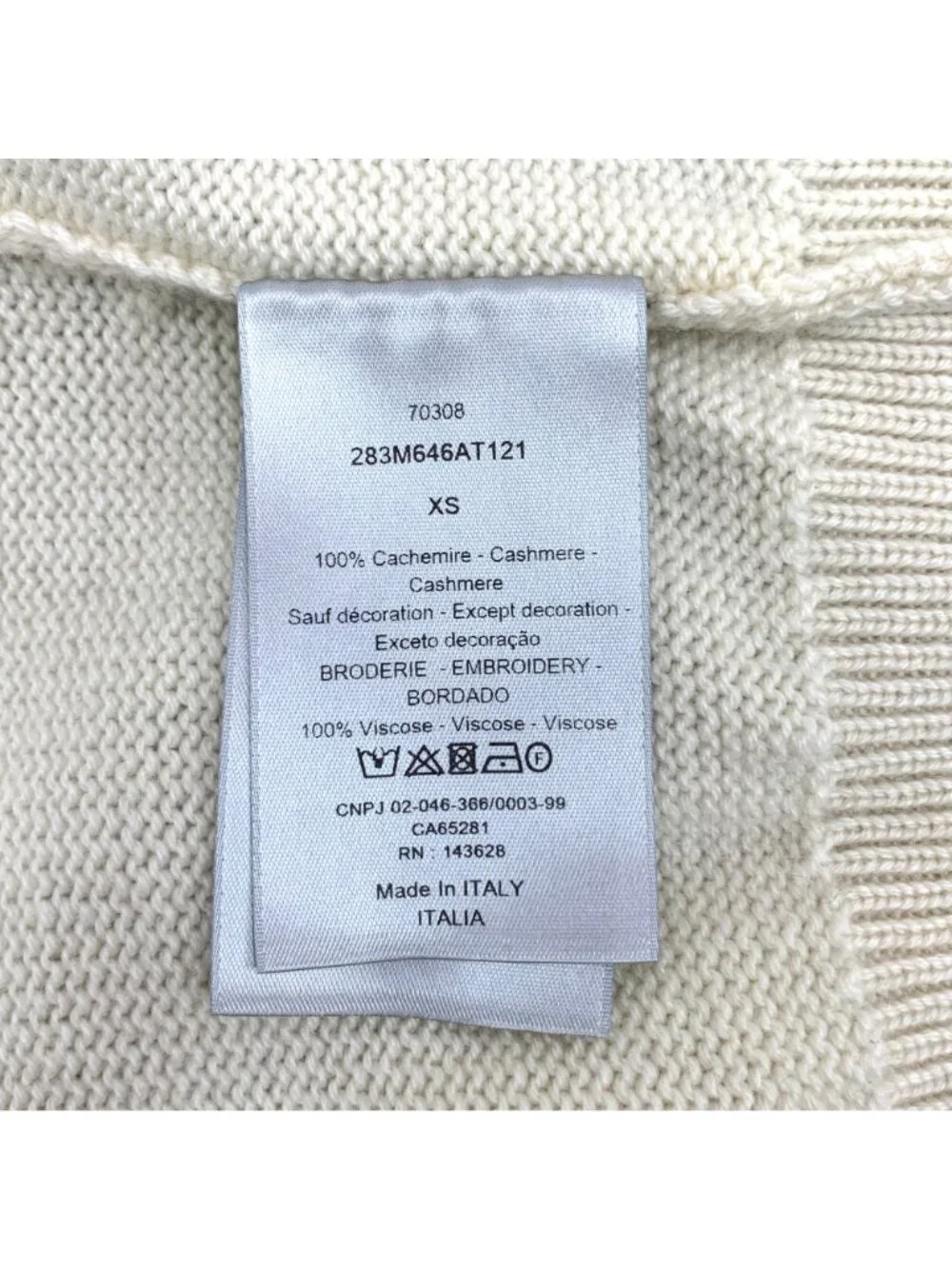 Dior x Travis Scott Collection Beige Cashmere V-Neck Knit Vest